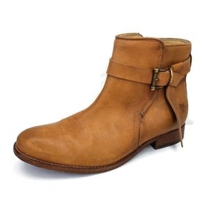 FRYE Melissa Knotted Short Tan Leather Ankle Boots